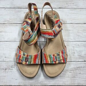 Umberto Raffini Sandal Women 42 Multi Yasmin Wedge Moc Snakeskin Leather Strappy